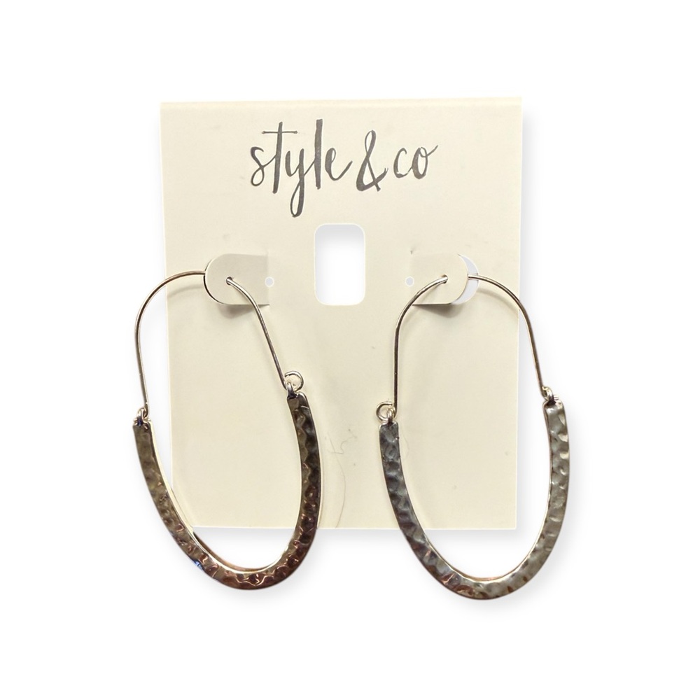Style & Co. Hammered Silver Hoop Earrings